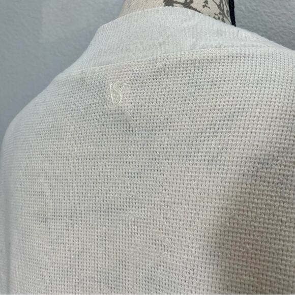 Victoria's Secret Cream Waffle Knit Henley Cozy Long Sleeve Size Large - Picture 10 of 11